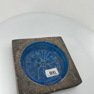Vintage Bitossi Rimini Blu firkantet skål / askebæger – Aldo Londi, Italien 1960erne"
